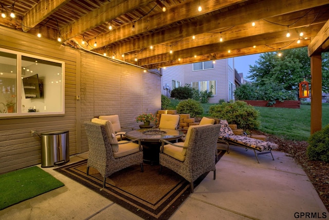 view of patio / terrace featuring an outdoor hangout area