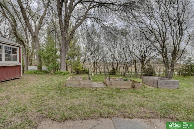 view of yard featuring a garden