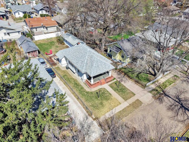 aerial view with a residential view
