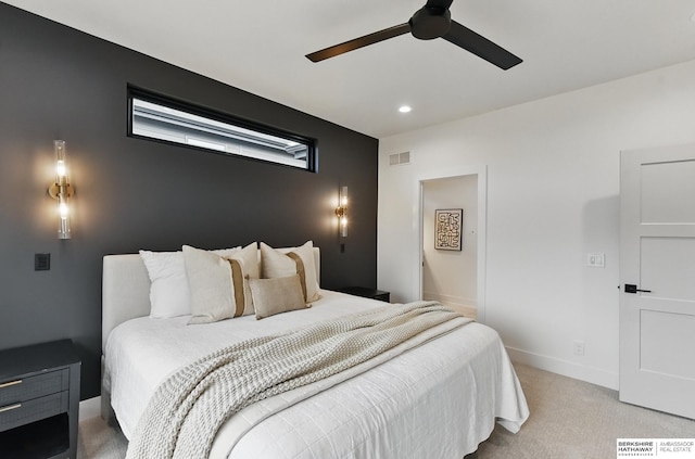 16951 Benjamin St, Bennington, NE 68007 - bedroom featuring carpet floors, recessed lighting, ceiling fan, and baseboards
