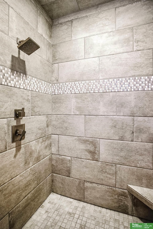room details with a tile shower