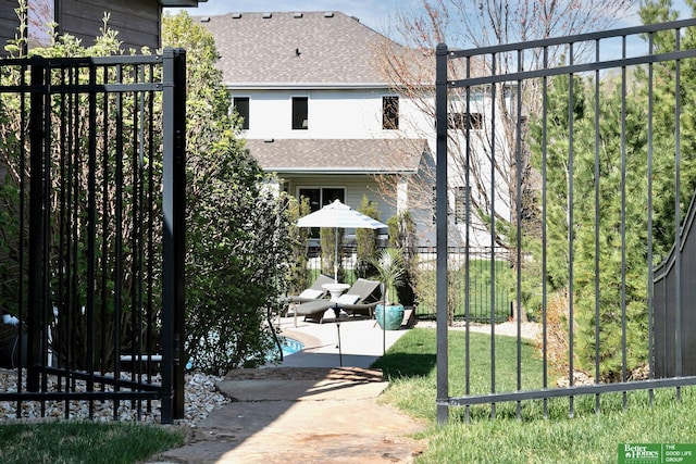 exterior space featuring fence