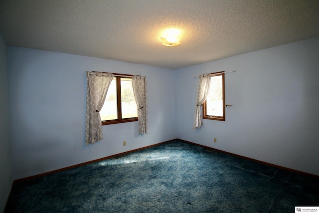 103 Francis St, Daykin, NE 68338 - empty room featuring plenty of natural light, dark colored carpet, baseboards, and a textured ceiling