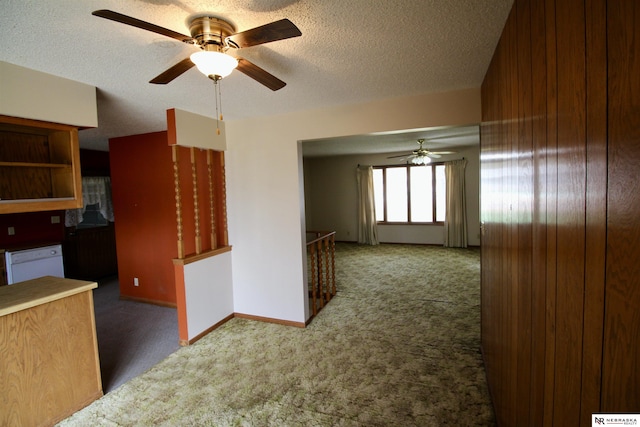 103 Francis St, Daykin, NE 68338 - carpeted empty room with a ceiling fan, a textured ceiling, and baseboards