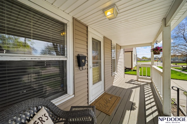 deck with a porch