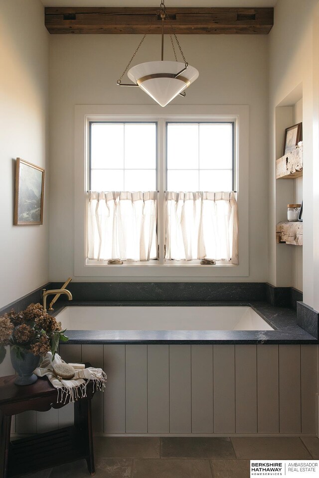 bathroom featuring a bath