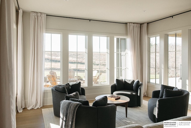 interior space featuring a wealth of natural light and wood finished floors