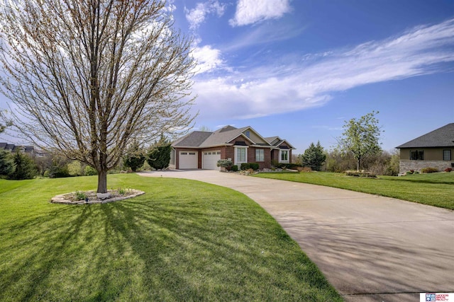 4510 W High Ridge Pl, Lincoln, NE 68522 - single story home featuring a front yard, driveway, and a garage