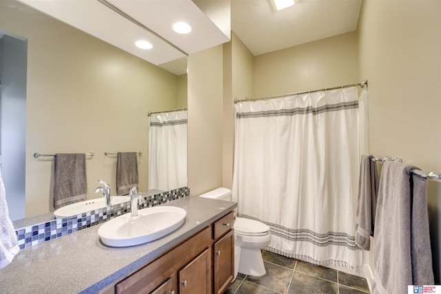4510 W High Ridge Pl, Lincoln, NE 68522 - bathroom featuring toilet, vanity, and a shower with shower curtain