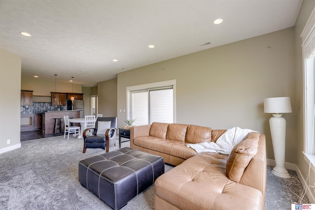 4510 W High Ridge Pl, Lincoln, NE 68522 - carpeted living room featuring a healthy amount of sunlight, recessed lighting, and baseboards