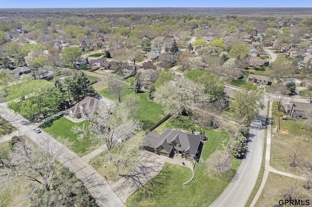 drone / aerial view with a residential view