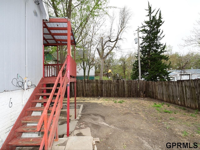 view of jungle gym featuring a fenced backyard