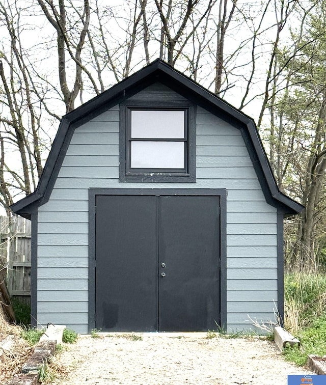view of shed