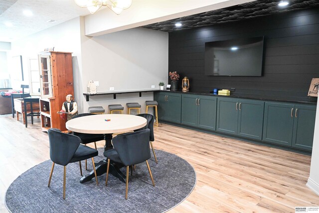 dining room with recessed lighting, visible vents, and light wood-style floors