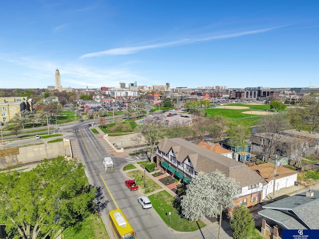 2406 J St, Lincoln, NE 68510 - birds eye view of property featuring a view of city