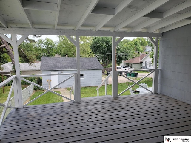 6512 Maple St, Omaha, NE 68104 - deck with a lawn and a residential view
