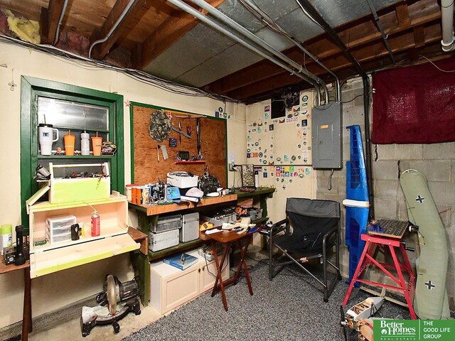 600 Ridgewood Ave, Omaha, NE 68114 - home office with a workshop area and electric panel