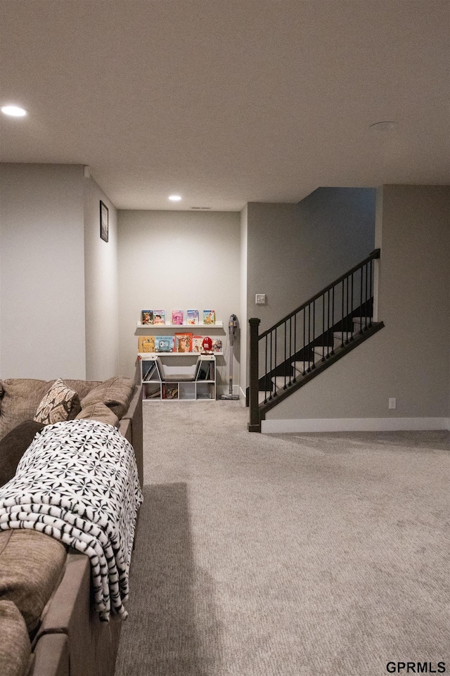 interior space with recessed lighting
