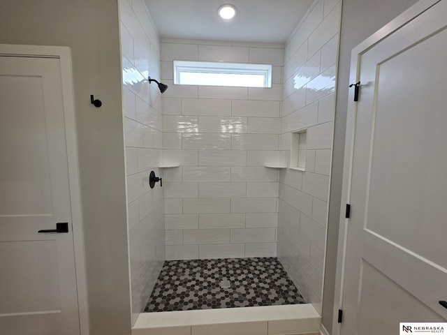bathroom featuring a shower stall