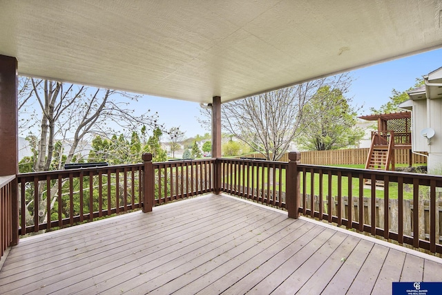 wooden terrace with fence