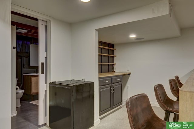 bar with recessed lighting