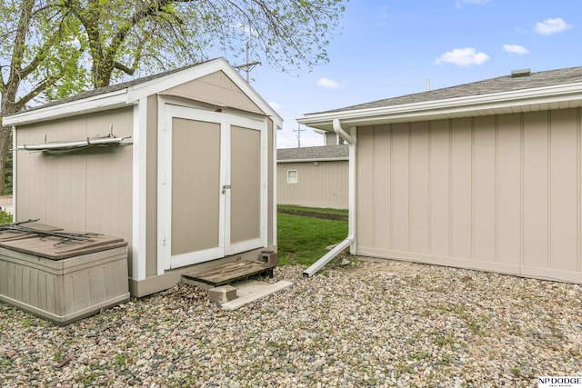 view of shed