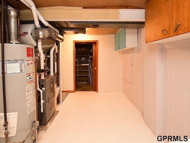 finished below grade area with gas water heater