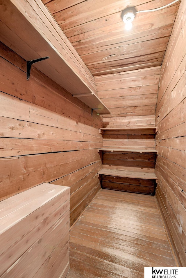 view of sauna / steam room featuring hardwood / wood-style floors