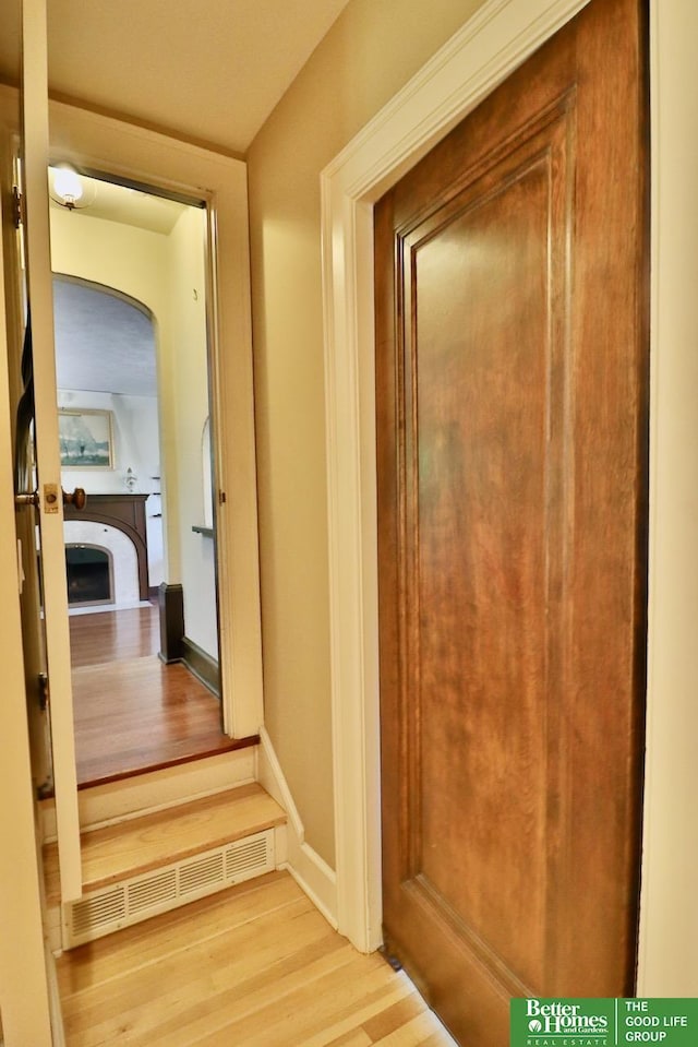 5506 Howard St, Omaha, NE 68106 - hall featuring wood finished floors