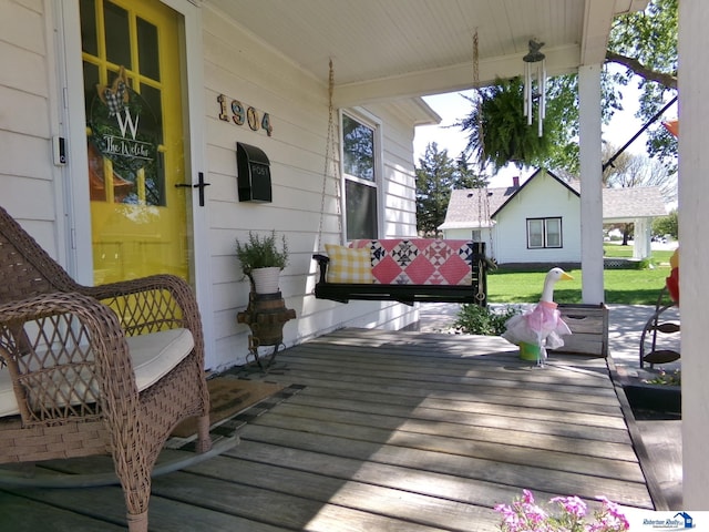 wooden deck with a porch