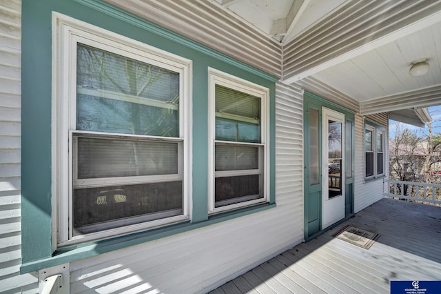 deck featuring a porch