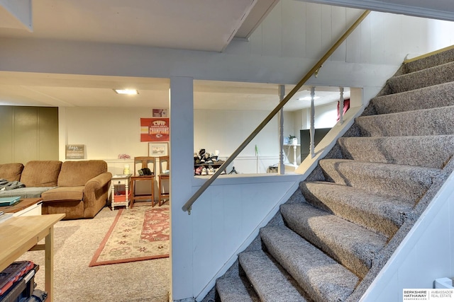 stairway with carpet