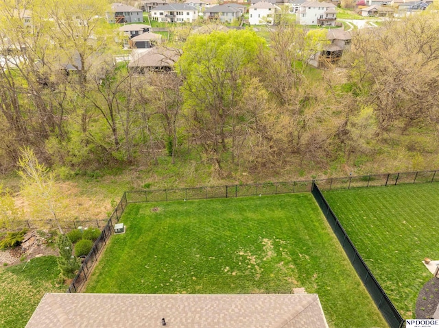 aerial view with a residential view