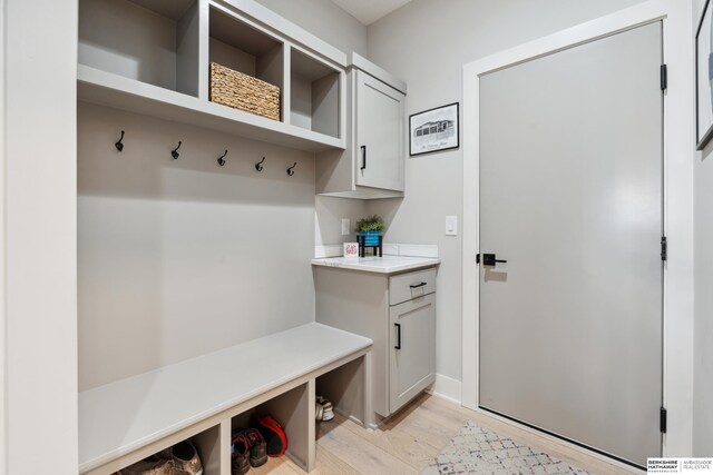 17026 Emma St, Bennington, NE 68007 - mudroom featuring light wood-type flooring