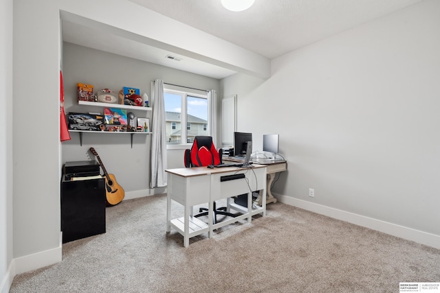 17026 Emma St, Bennington, NE 68007 - home office with carpet floors, baseboards, and visible vents