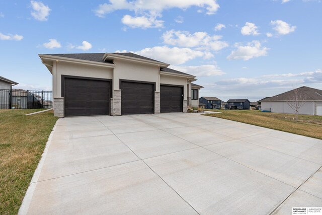 17026 Emma St, Bennington, NE 68007 - exterior space with concrete driveway and fence