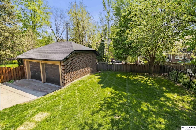 detached garage with fence