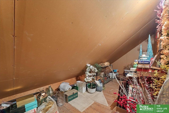 view of unfinished attic