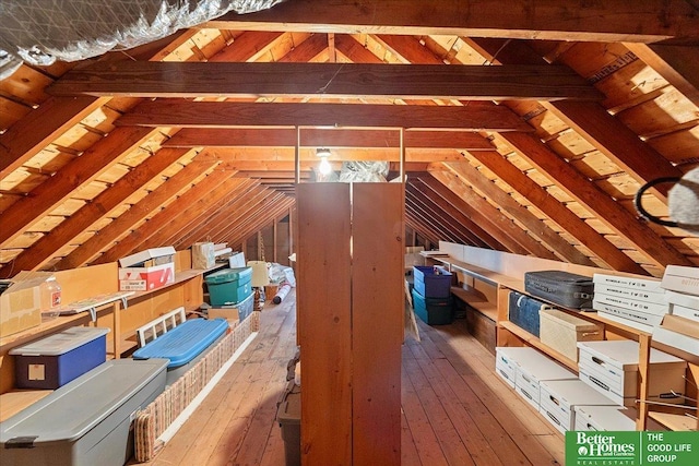 view of unfinished attic
