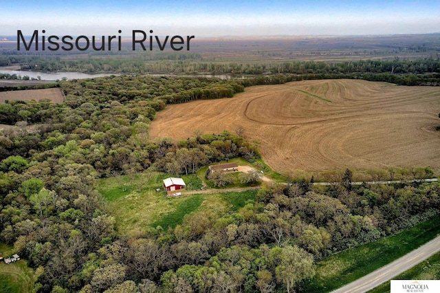 drone / aerial view with a rural view