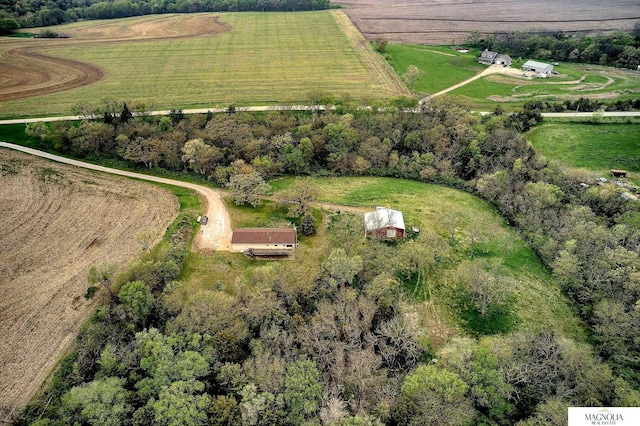 drone / aerial view with a rural view