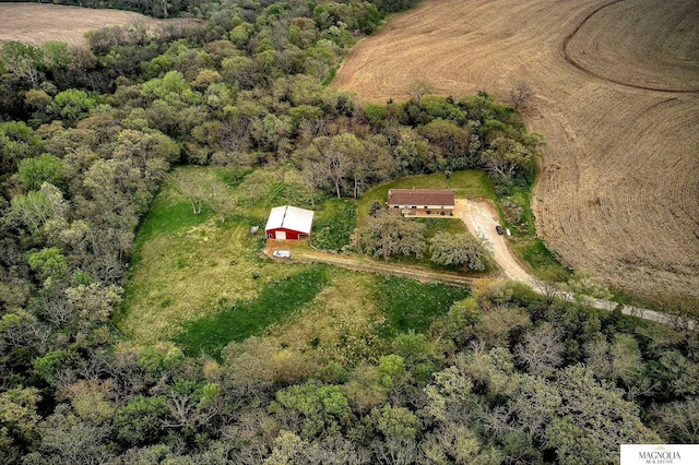 bird's eye view with a rural view
