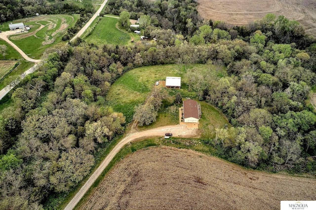 drone / aerial view with a rural view