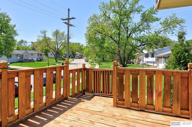 deck featuring a residential view