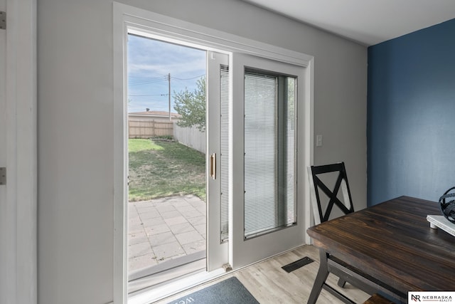 entryway featuring light wood-type flooring