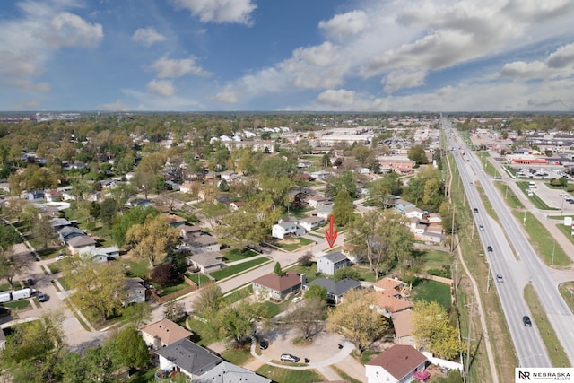 drone / aerial view with a residential view