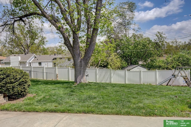 view of yard with fence private yard