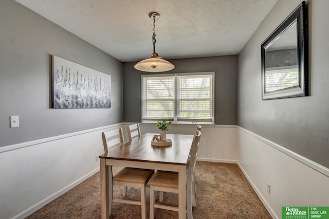 dining room featuring baseboards and carpet