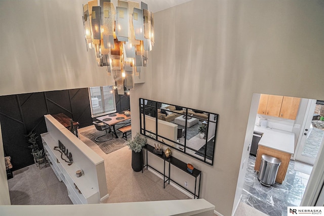 interior space featuring baseboards