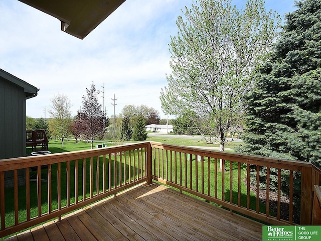 deck with a lawn